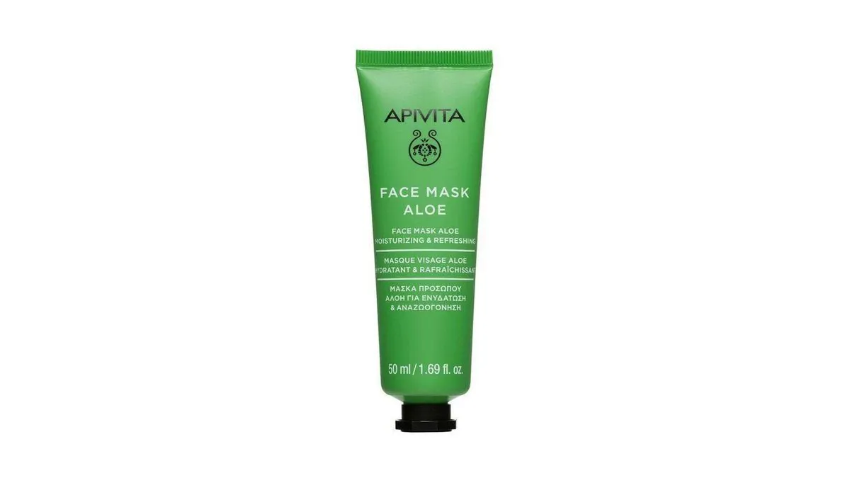 Apivita Face Mask Aloe Μάσκα Προσώπου με Αλόη για βαθιά ενυδάτωση & προστασία από ερεθισμούς 50 ml
