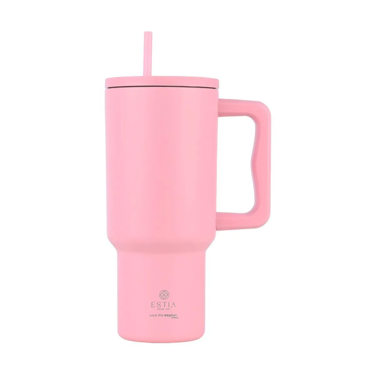 Estia Tumbler XL Straw 900ml Blossom Rose
