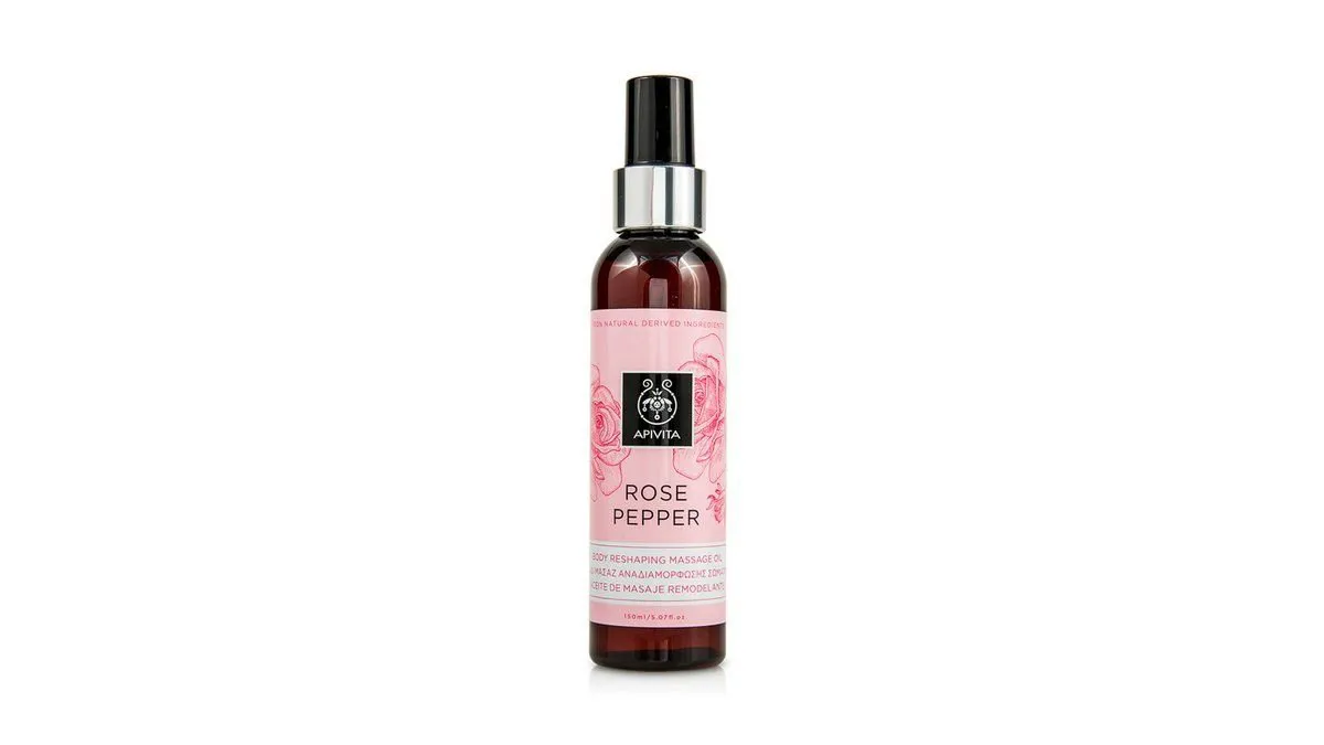 Apivita Rose Pepper Λάδι Μασάζ Αναδιαμόρφωσης Σώματος με Ροζ Πιπέρι 150 ml