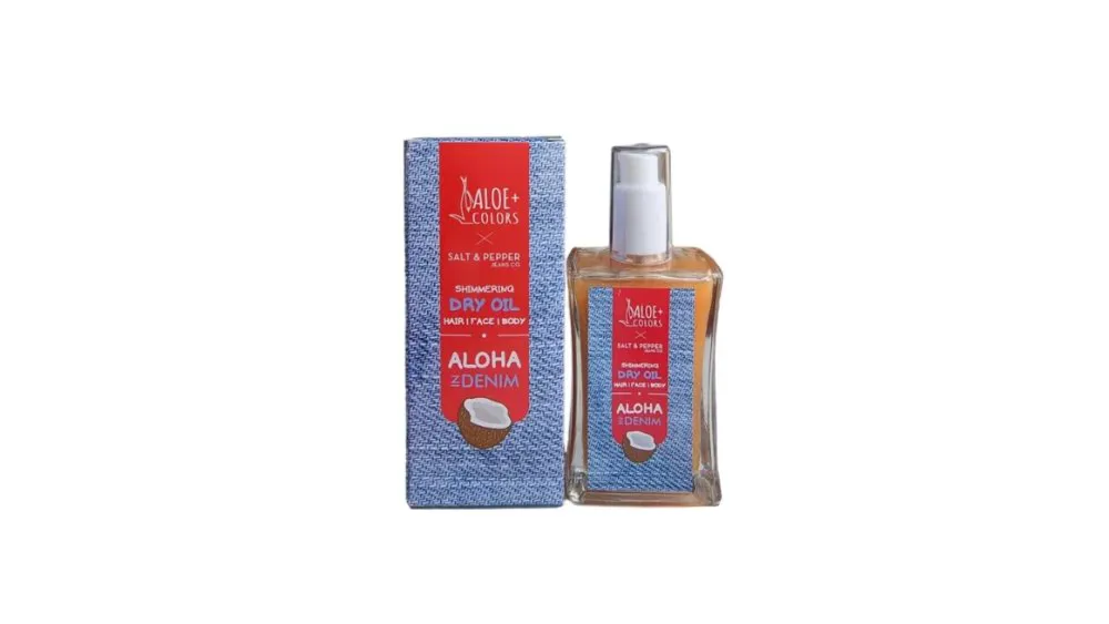 Aloe+ Colors Aloha in Denim Shimmering Dry Oil Hair. Face & Body 100ml