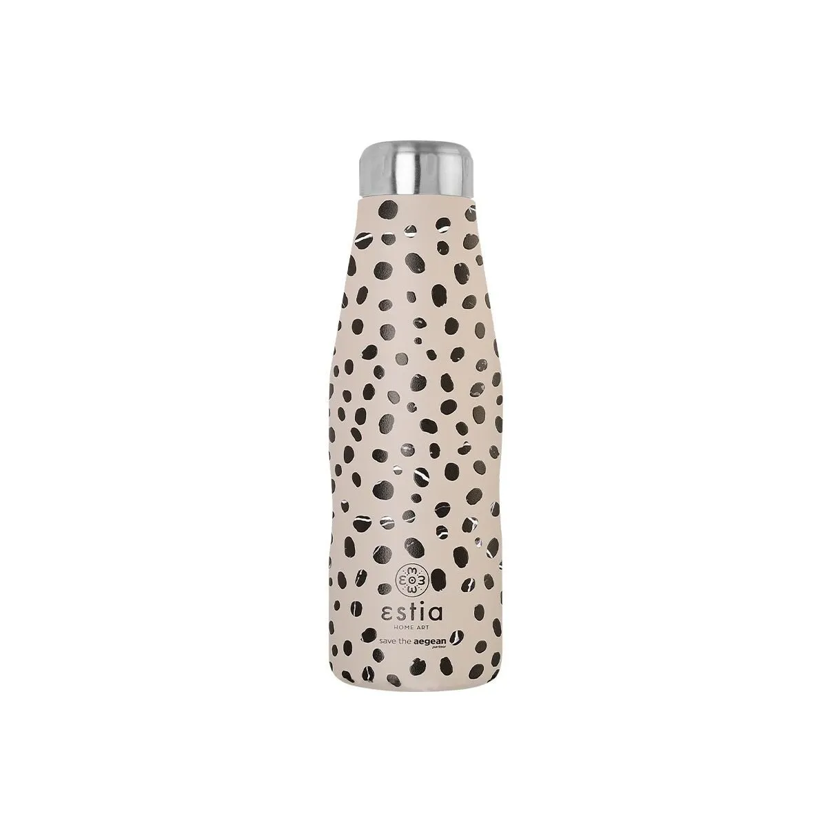 Estia Travel Flask 500ml Leopard Taupe Μπουκάλι Θερμός Ανοξείδωτο