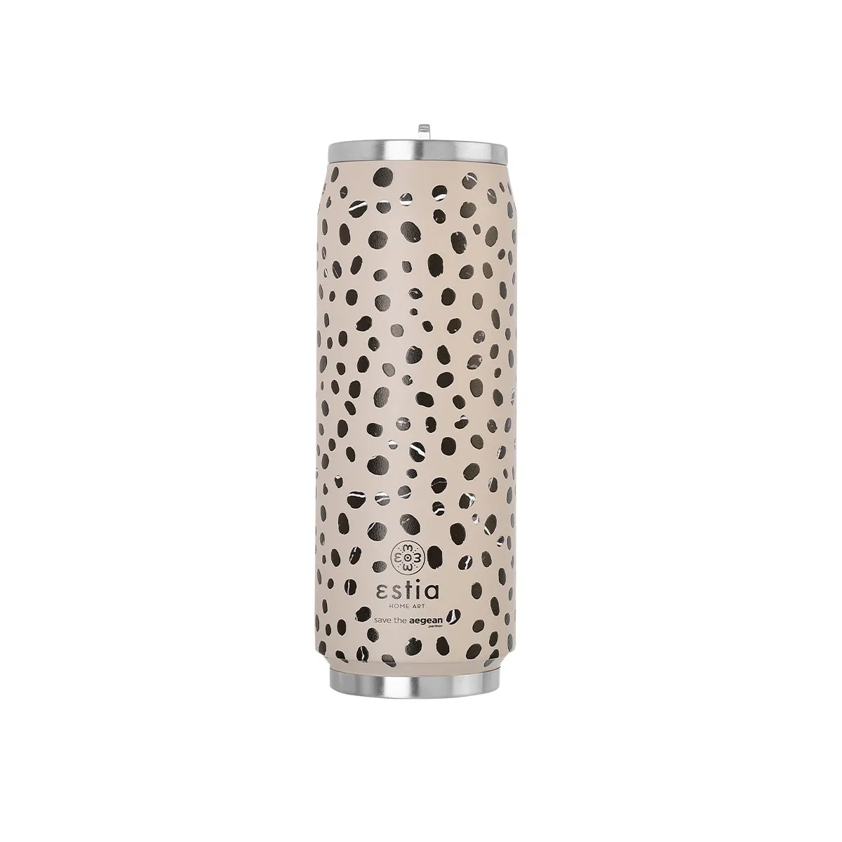 Estia Travel Cup 500ml Leopard Taupe Ποτήρι Θερμός Ανοξείδωτο
