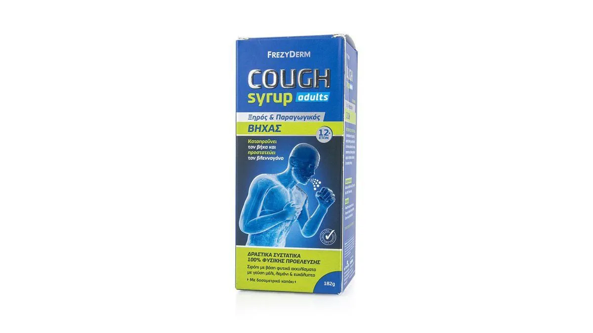 Frezyderm Cough Syrup Adults Σιρόπι για το Βήχα για Ενήλικες με Γεύση Λεμόνι Ευκάλυπτο & Μέλι 182gr