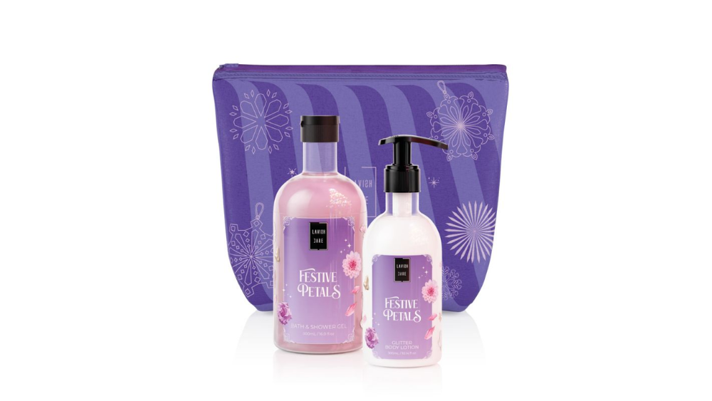 Lavish Care Festive Petals Bath & Shower Gel + Glitter Body Lotion