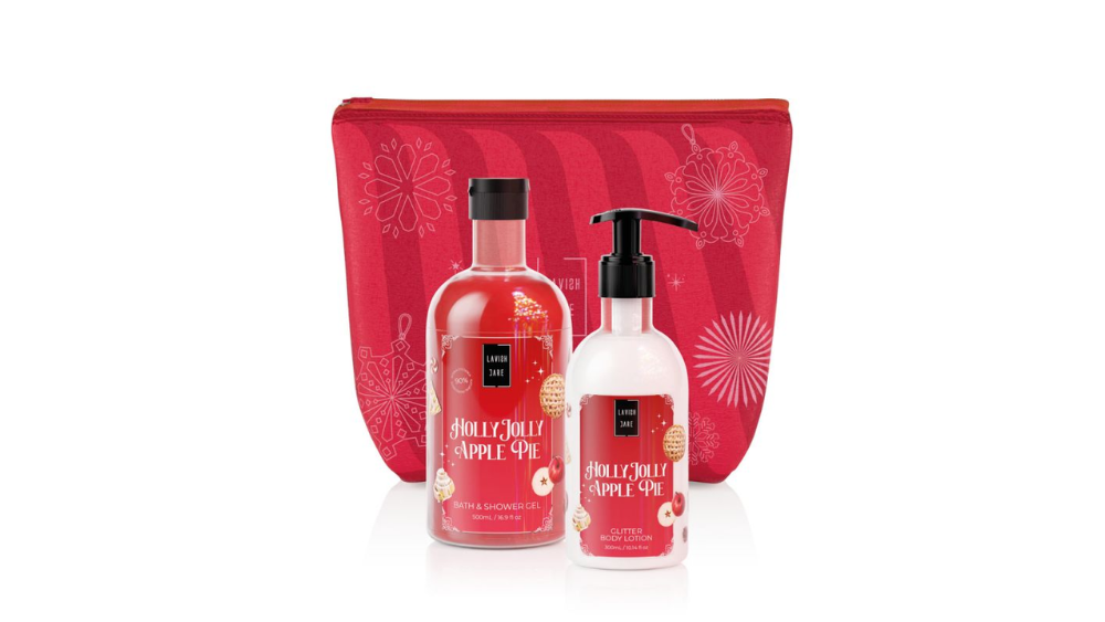 Lavish Care Holly Jolly Apple Pie Bath & Shower Gel + Glitter Body Lotion