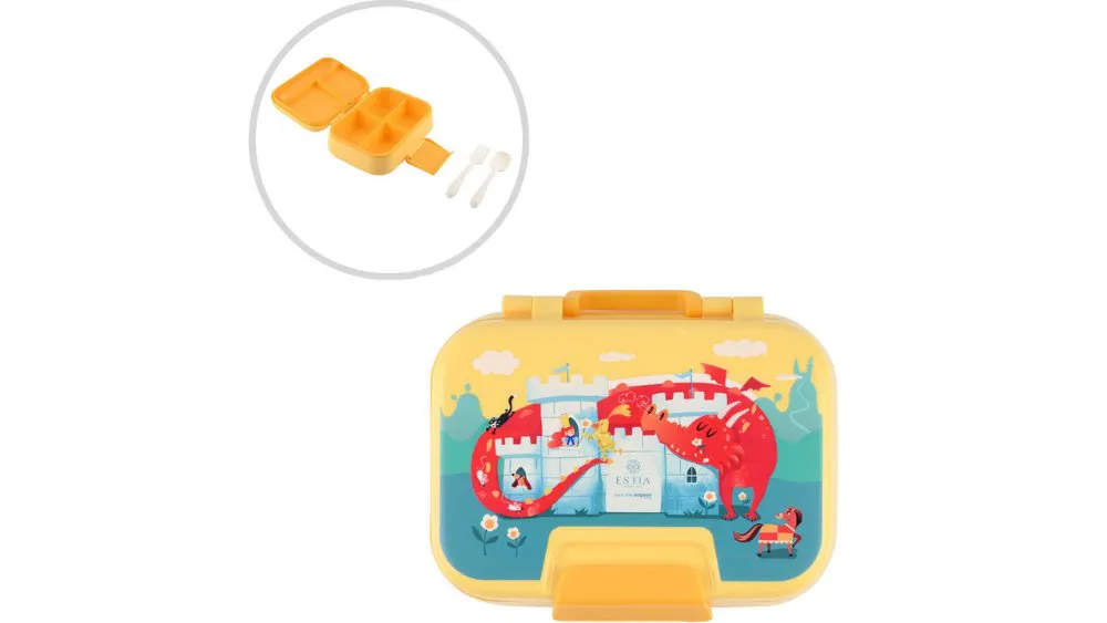 Estia Φαγητοδοχείο 2 Επιπέδων Με Χωρίσματα & Κουτάλι & Πιρούνι Fortress Dragon