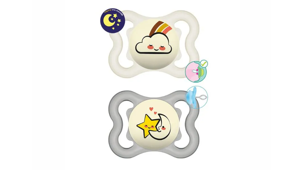 Mam Πιπίλα Supreme Night 2-6m (σιλικόνη) x2 Unisex