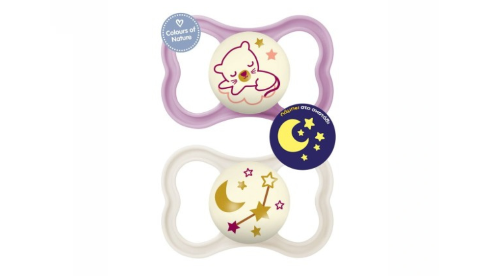 Mam Πιπίλα Air Night 6-16m (σιλικόνη) x2 Girl