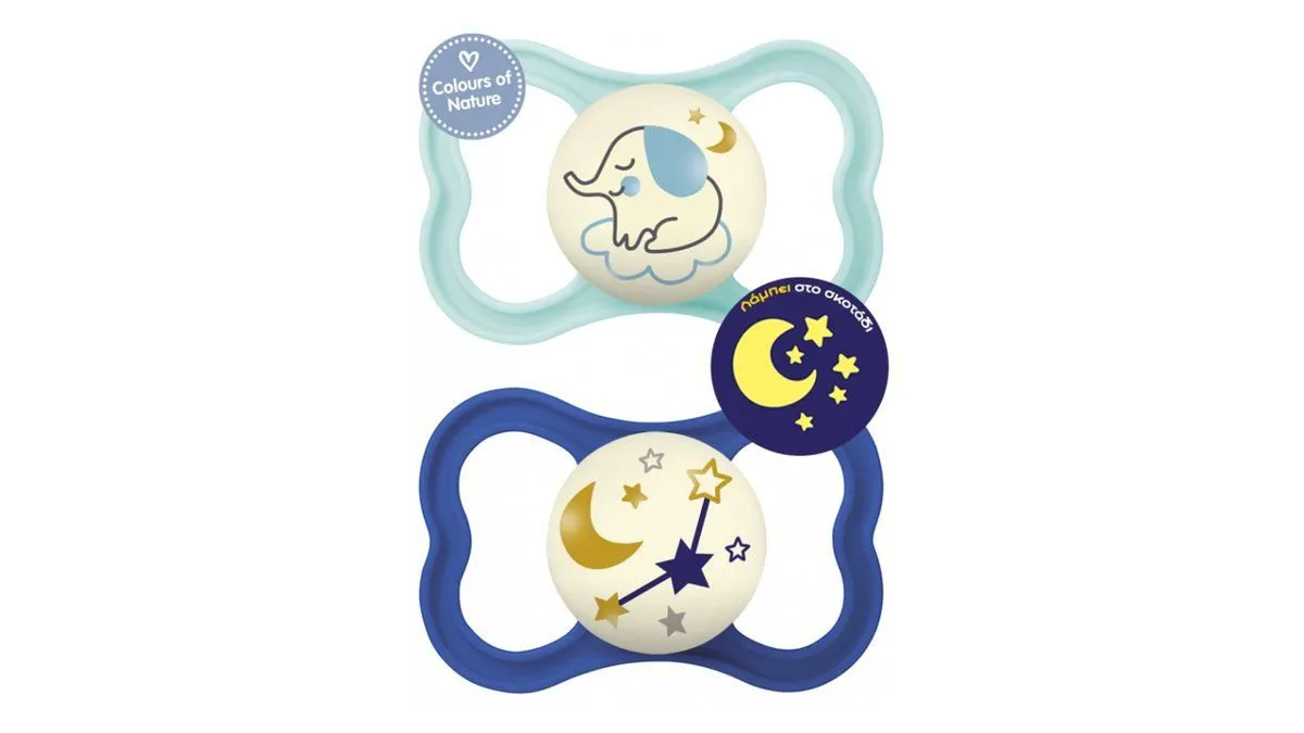 Mam Πιπίλα Air Night 16m+ (σιλικόνη) x2 Boy