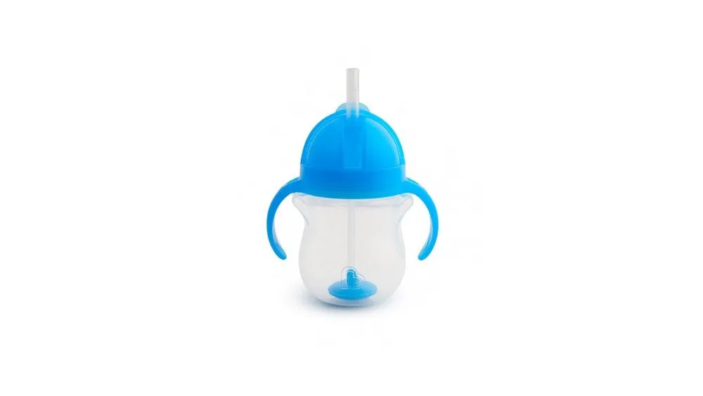 Munchkin Tip & Sip Straw Cup Μπλέ Ποτήρι με Καλαμάκι & Βαρίδιo 207ml  6+ μηνων