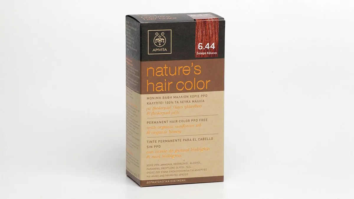 Apivita Hair Color N6.44 Σκούρο Χάλκινο 50 ml + Γαλάκτωμα Ενεργοποίησης 75 ml