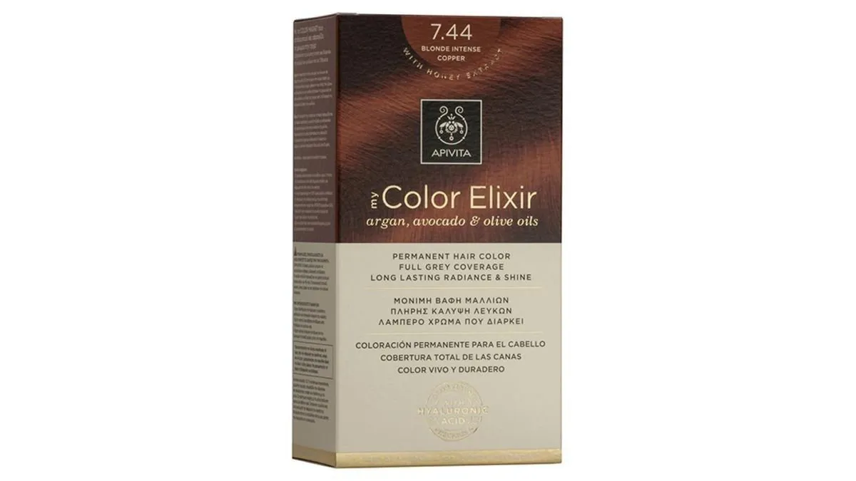 Apivita Hair Color Elixir Kit 7.44