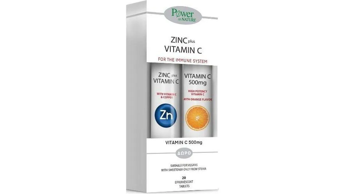 Power Health Zinc + Vitamin C Stevia x20 Eff. Tabs & Vitamin C 500mg