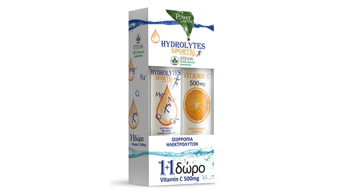 Power of Nature Hydrolytes Sports + Δωρο C 500mg