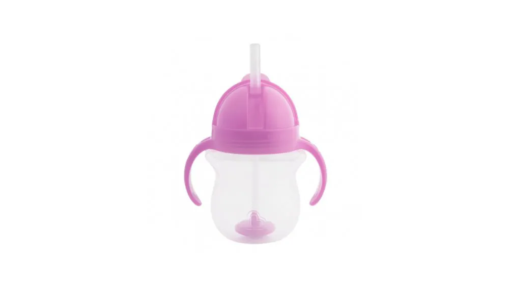 Munchkin Tip & Sip Straw Cup Μωβ Ποτήρι με Καλαμάκι & Βαρίδιo 207ml  6+ μηνων