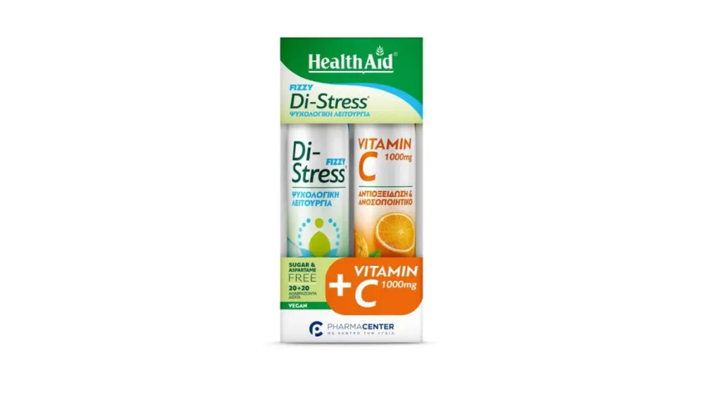 Health Aid Effev. Di-Stress + Vitamin C 1000mg 1+1 20+20 tabs