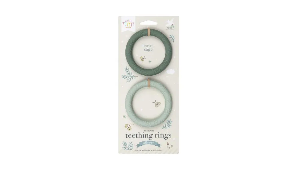 A Little Lovely Company Sage Teething Rings Silicone