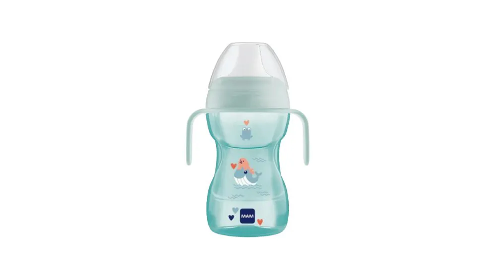 Mam Fun to Drink Γαλάζιο Ποτηράκι με Χερούλια 8m+ 270ml