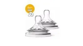 Philips Avent Θηλές Σιλικόνη Natural 4 Οπων 6m+ Χωρίς Bpa 2Τμχ
