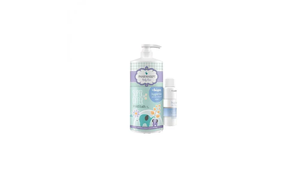 Pharmasept Baby Care Mild Bath 1000ml & Hygienic Shower Cream, 100ml