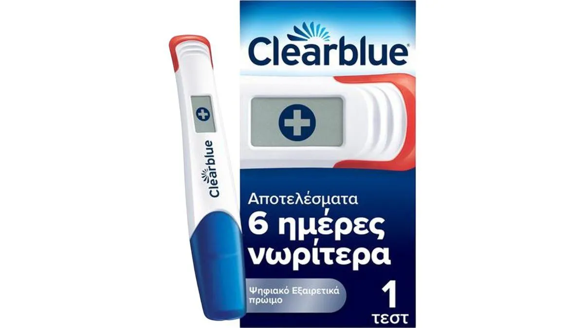 Clearblue Τεστ Εγκυμοσύνης Ψηφιακό Εξαιρετικά Πρώιμη Ανίχνευση 1 τμχ