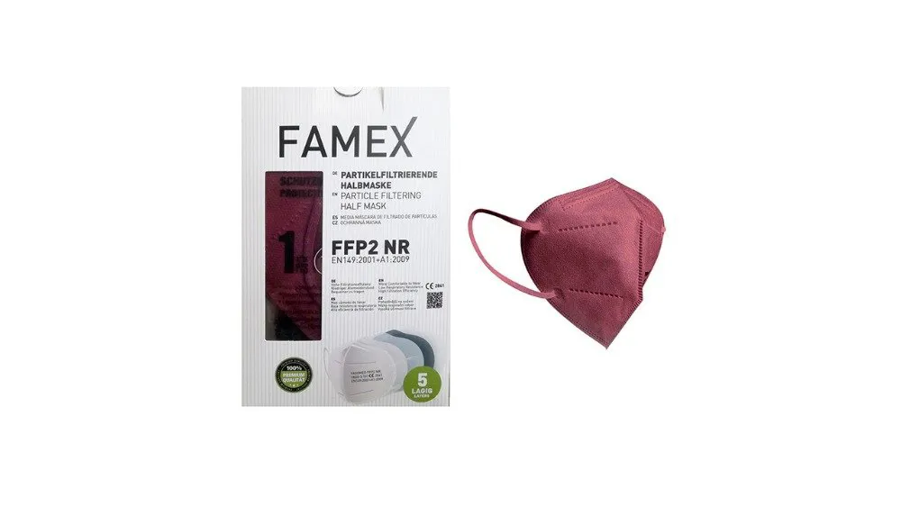 Μάσκα KN95 - FFP2 Μπορντώ