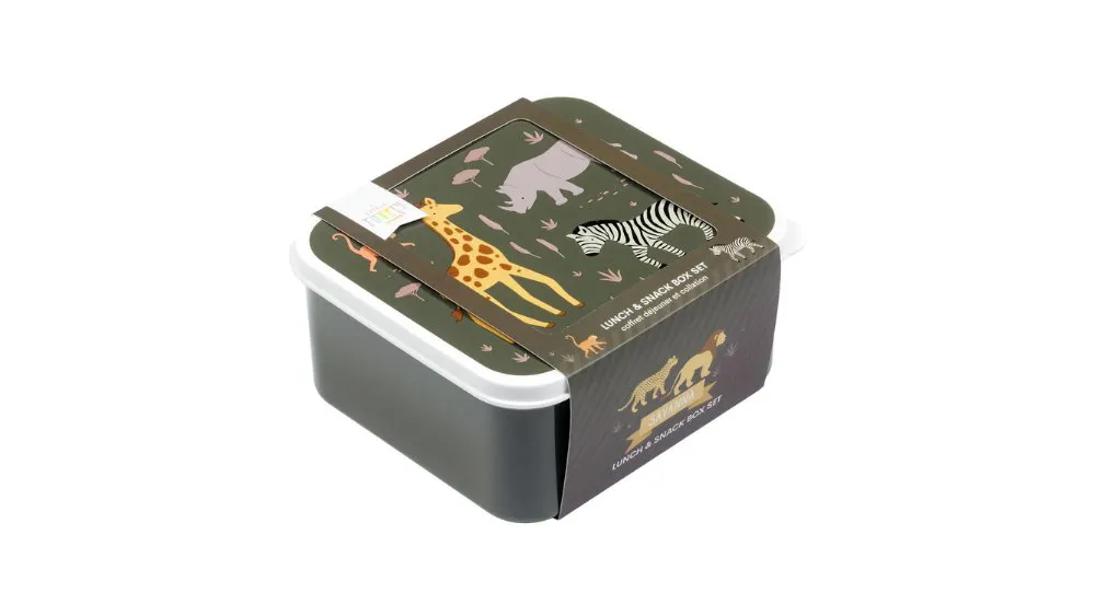 A Little Lovely Company Lunch & Snack Box Set Savanna