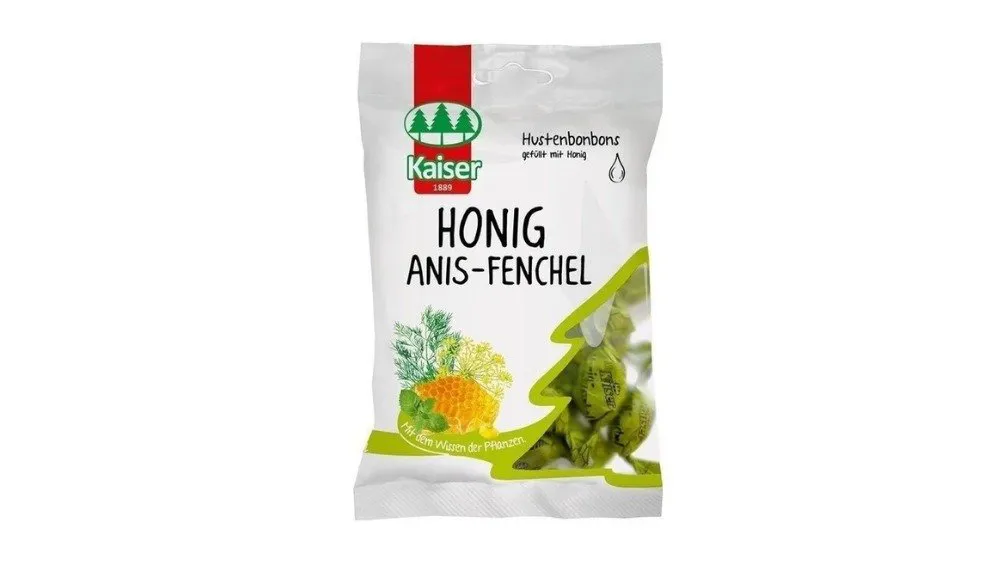 Kaiser Honig Anis Fenchel Καραμέλες για το Βήχα με Μέλι Γλυκάνισο Μάραθο 90g