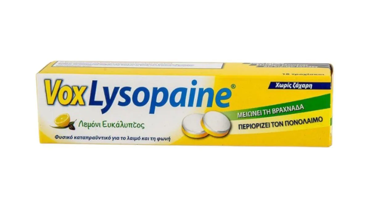 Lysopaine Vox 18 Pastilies Λεμονι Ευκαλυπτος