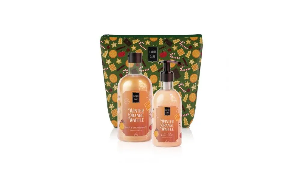 Lavish Care Winter Orange Waffle Bag Set
