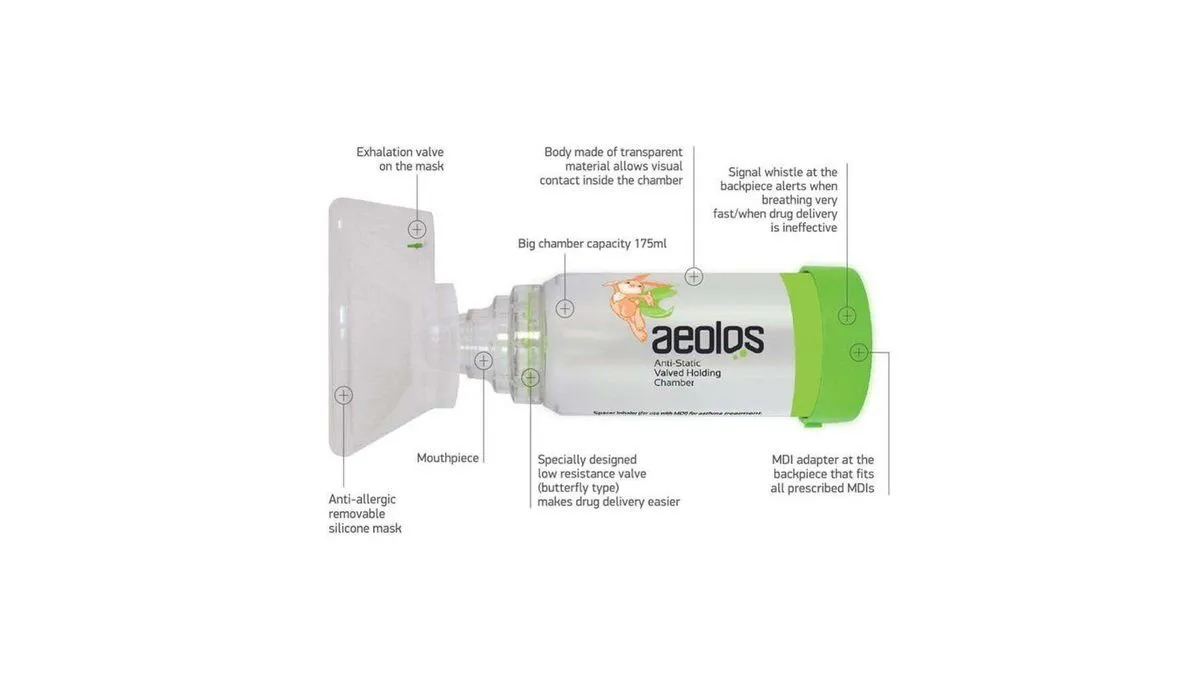 Αεροθάλαμος Με Μασκα Παιδικη Aeolos 1-6 ετών