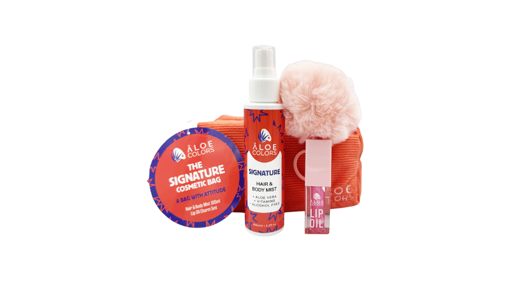 ALOE + COLORS SIGNATURE BAG MIST & LIP OIL