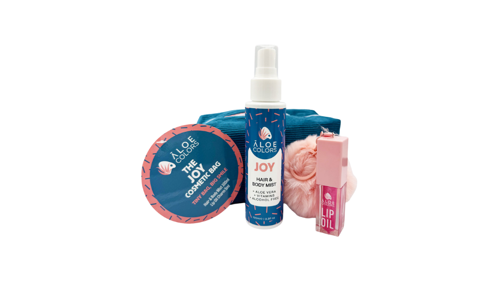 ALOE + COLORS JOY BAG MIST & LIP OIL