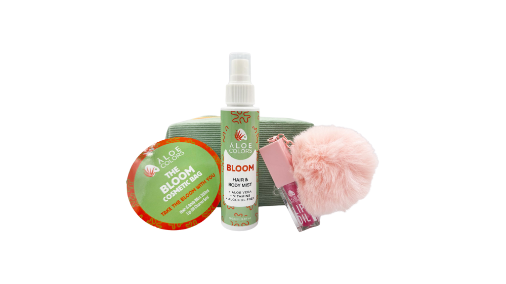 ALOE + COLORS BLOOM BAG MIST & LIP OIL
