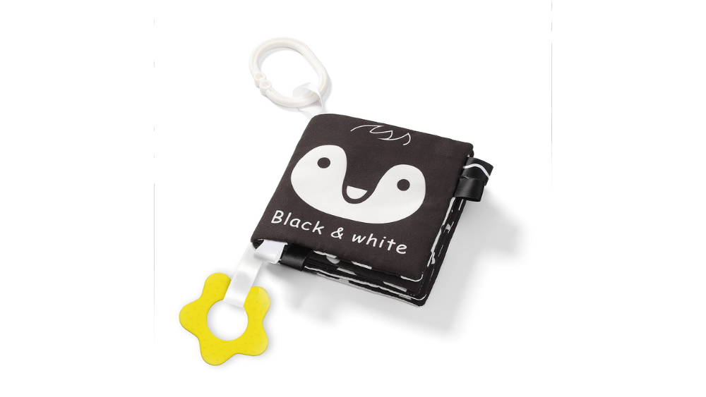 BabyOno Κρεμαστό ασπρόμαυρο βιβλιαράκι με μασητικό- Black&White