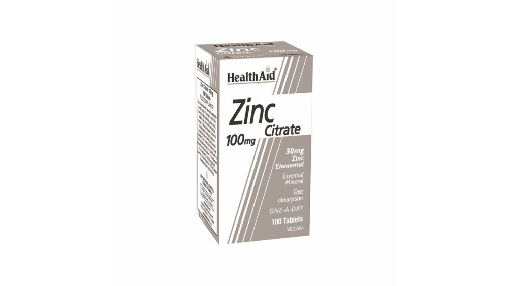 Health Aid Zinc Citrate 100mg 100 tabs