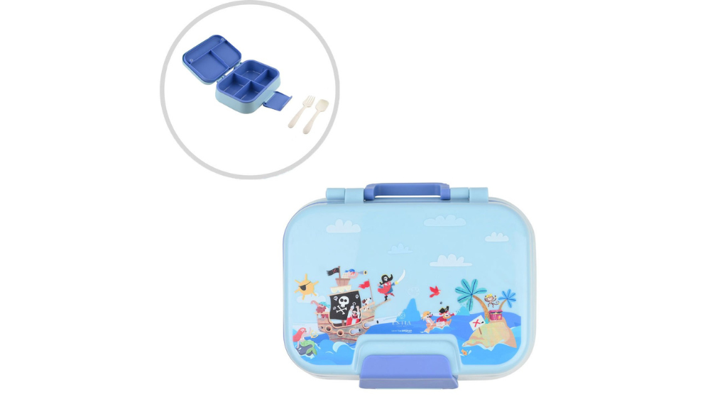 Estia Φαγητοδοχείο 2 Επιπέδων Με Χωρίσματα & Κουτάλι & Πιρούνι Treasure Quest