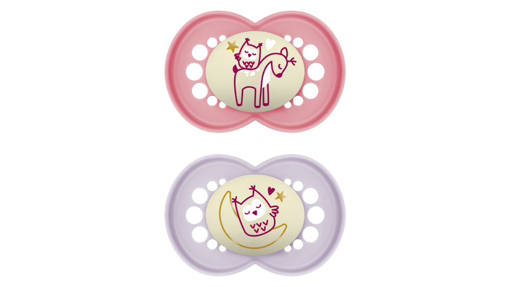 Mam Πιπίλα Original Night x2 Σιλικόνη 6-16 Μηνών Girl