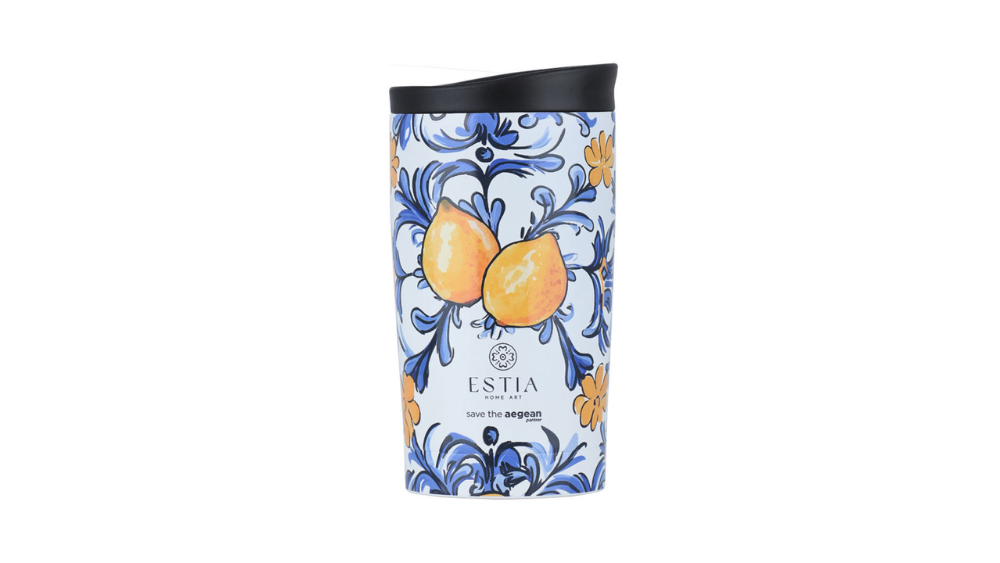 Estia Travel Mug 350ml Amalfi Coast Ποτήρι Θερμός Ανοξείδωτο