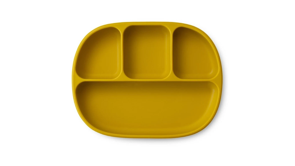 Interbaby Αντιολισθητικό Πιάτο Σιλικόνης Με Θήκες Και Καπάκι Orange