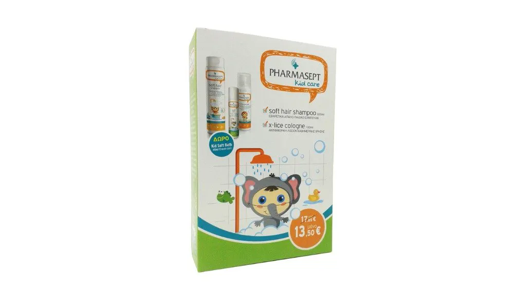 Pharmasept Set Kid Soft Hair Shampoo 300ml & X Lice Cologne 100ml & Bath 40ml